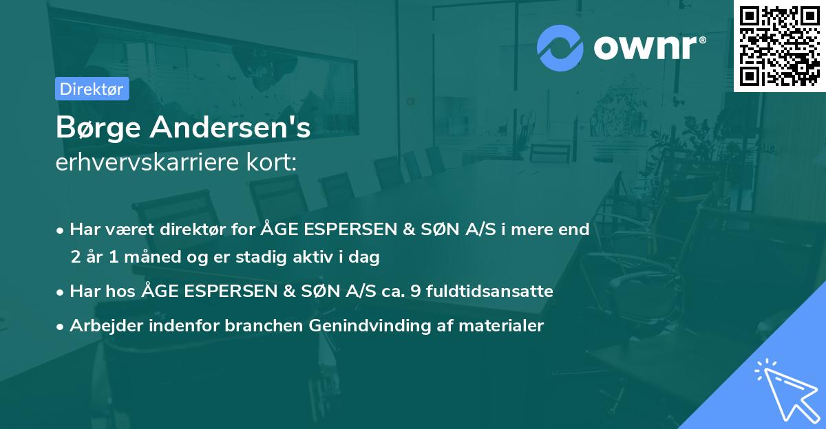 Børge Andersen's erhvervskarriere kort