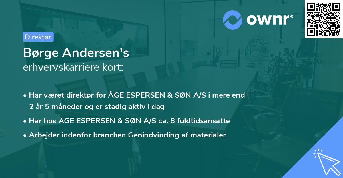 Børge Andersen's erhvervskarriere kort