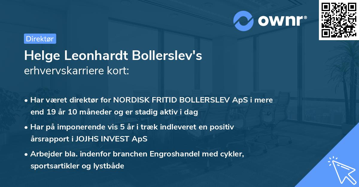 Helge Leonhardt Bollerslev's erhvervskarriere kort