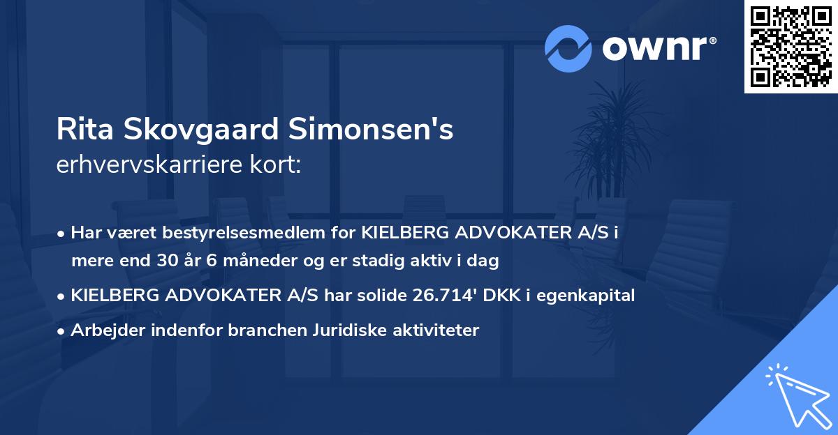Rita Skovgaard Simonsen's erhvervskarriere kort