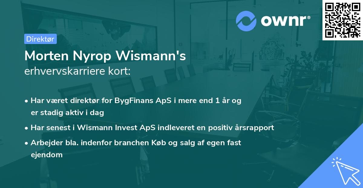 Morten Nyrop Wismann's erhvervskarriere kort