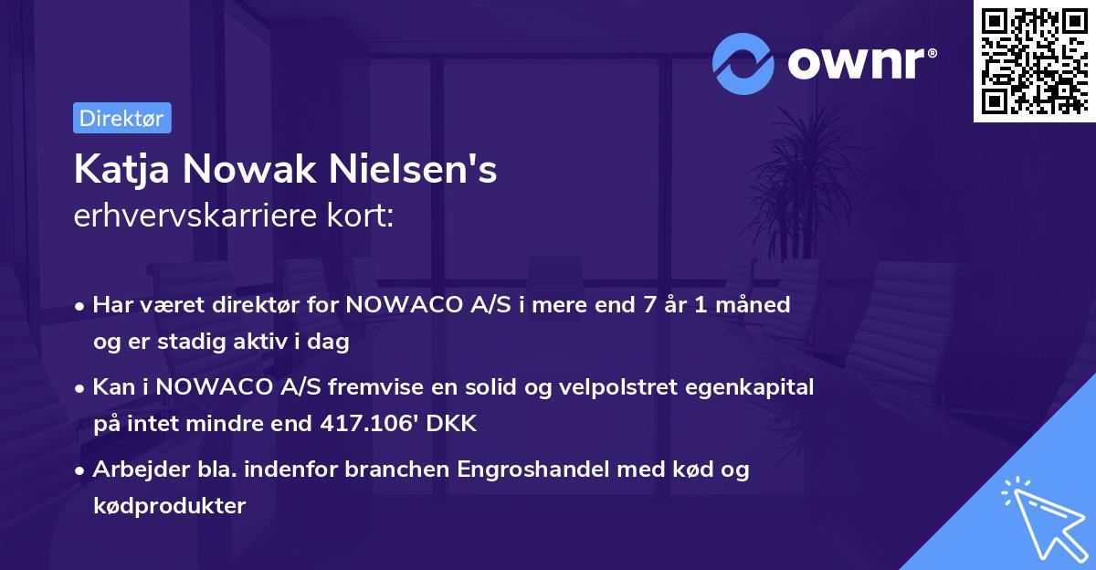 Katja Nowak Nielsen's erhvervskarriere kort