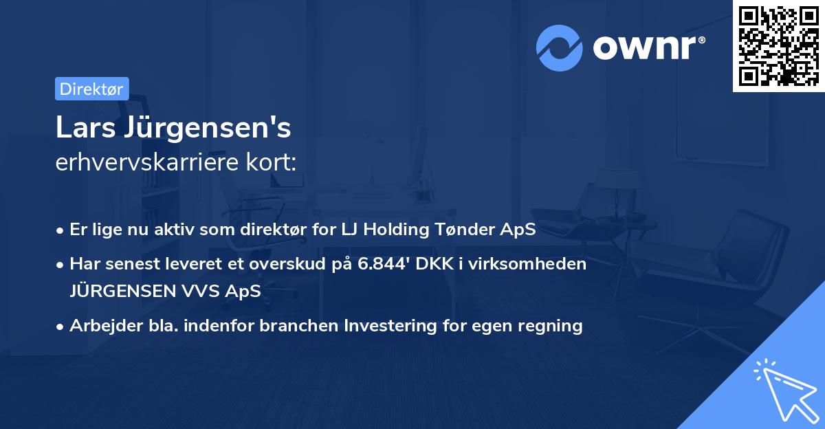Lars Jürgensen's erhvervskarriere kort