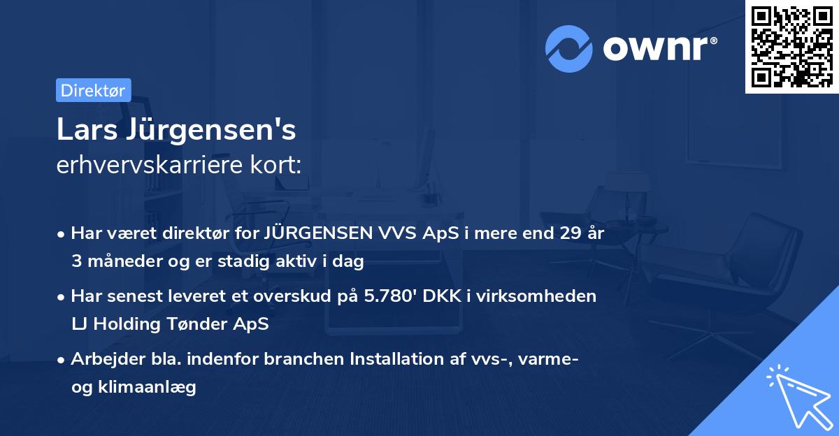 Lars Jürgensen's erhvervskarriere kort