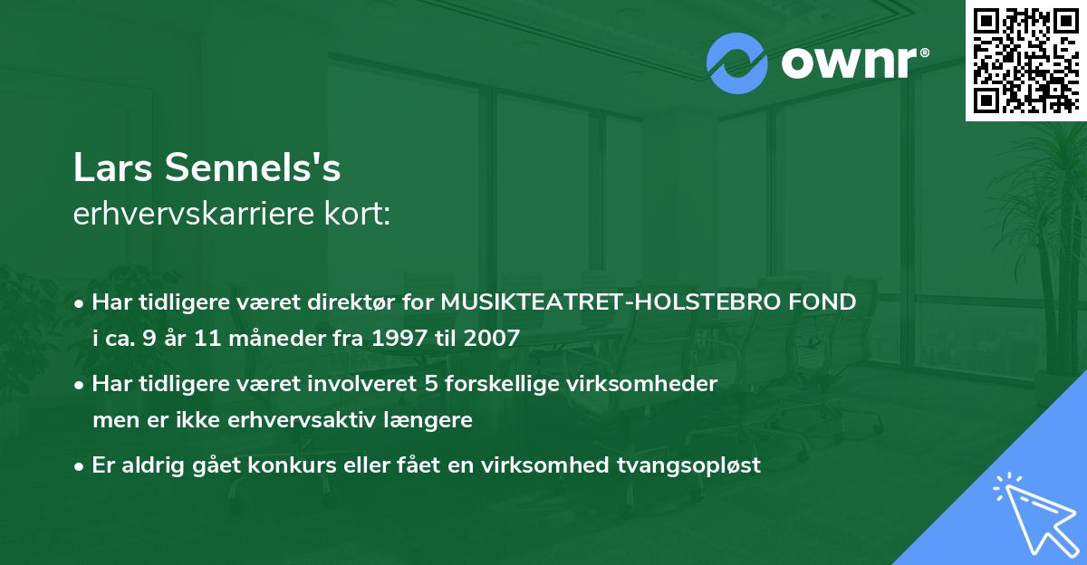 Lars Sennels's erhvervskarriere kort