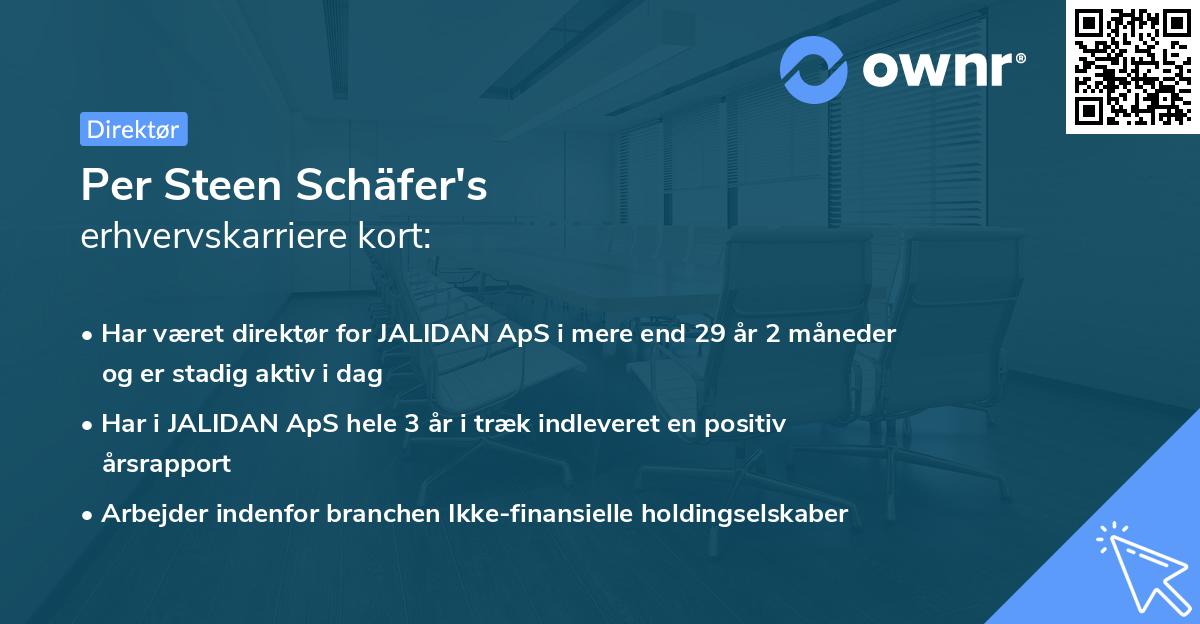 Per Steen Schäfer's erhvervskarriere kort