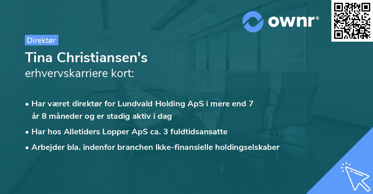 Tina Christiansen's erhvervskarriere kort