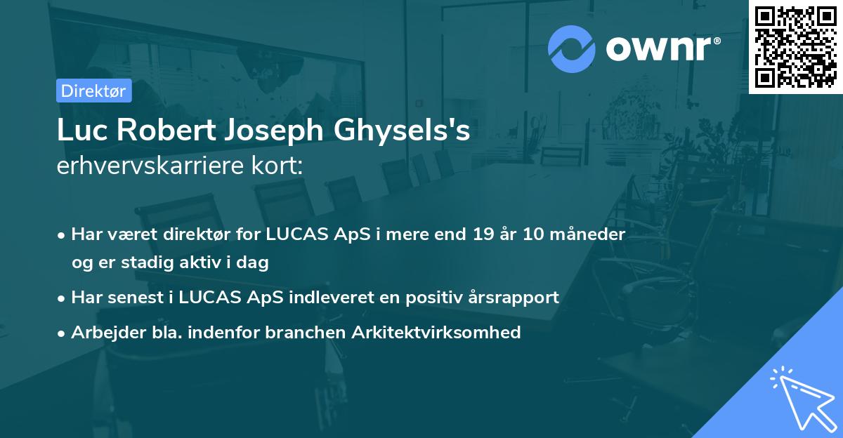 Luc Robert Joseph Ghysels's erhvervskarriere kort