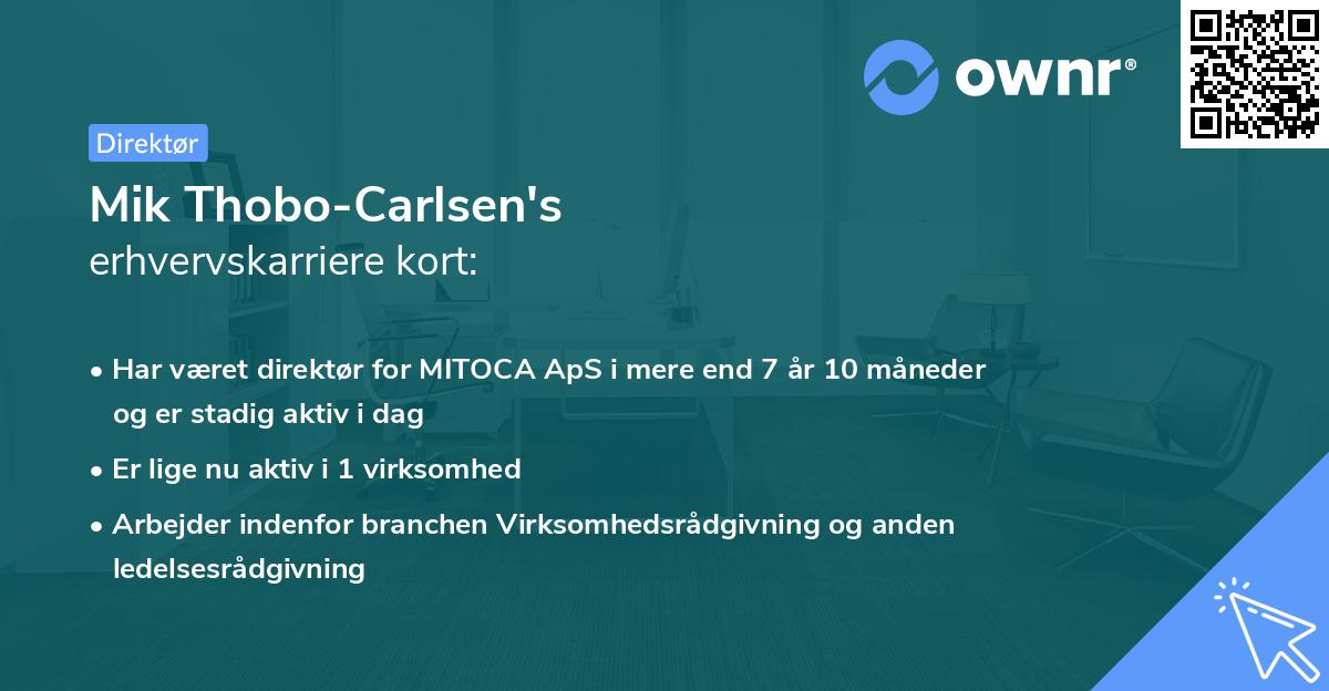 Mik Thobo-Carlsen's erhvervskarriere kort