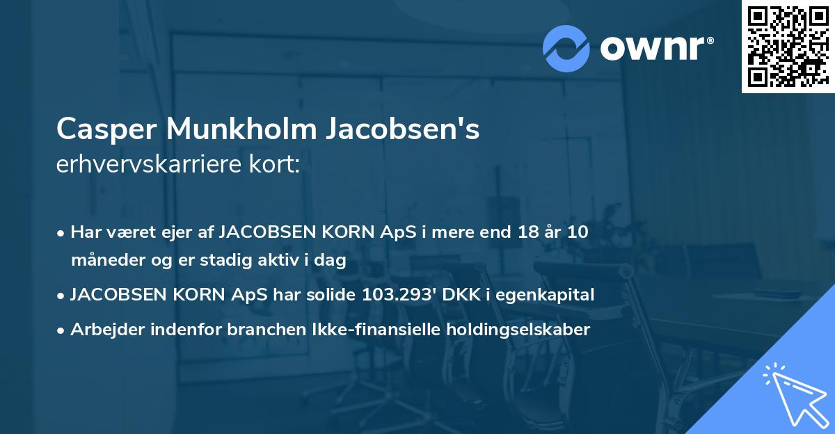 Casper Munkholm Jacobsen's erhvervskarriere kort