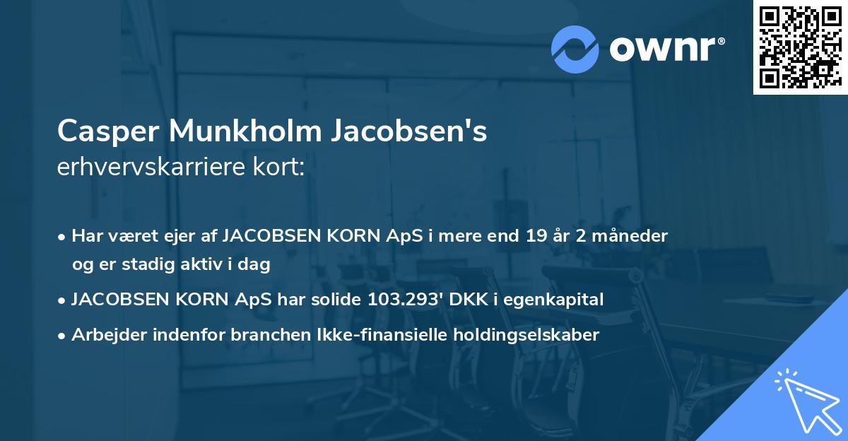 Casper Munkholm Jacobsen's erhvervskarriere kort