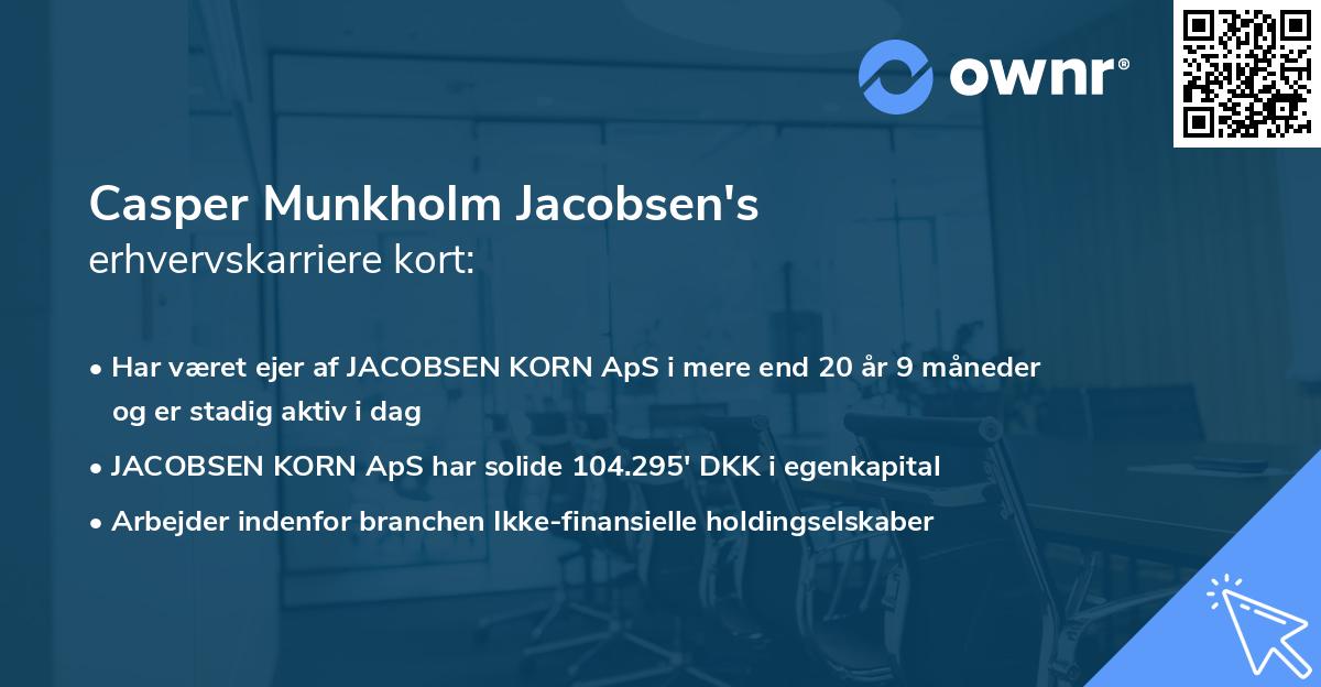 Casper Munkholm Jacobsen's erhvervskarriere kort