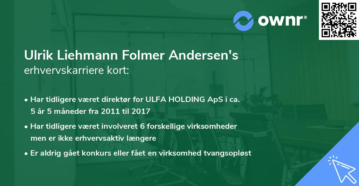 Ulrik Liehmann Folmer Andersen's erhvervskarriere kort