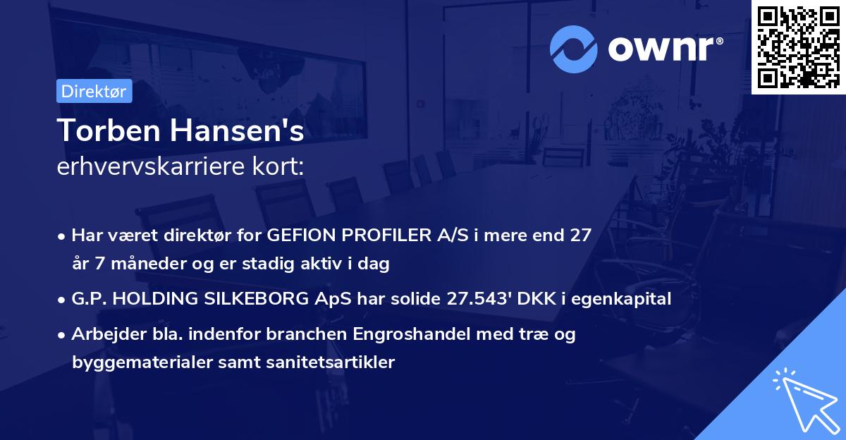 Torben Hansen's erhvervskarriere kort