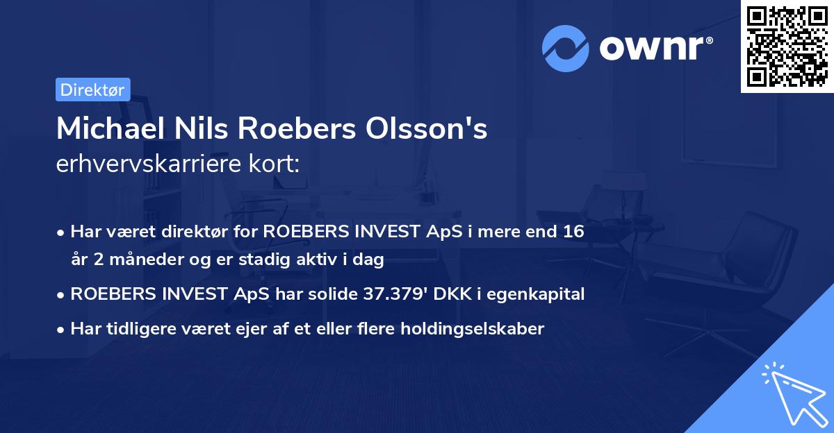 Michael Nils Roebers Olsson's erhvervskarriere kort