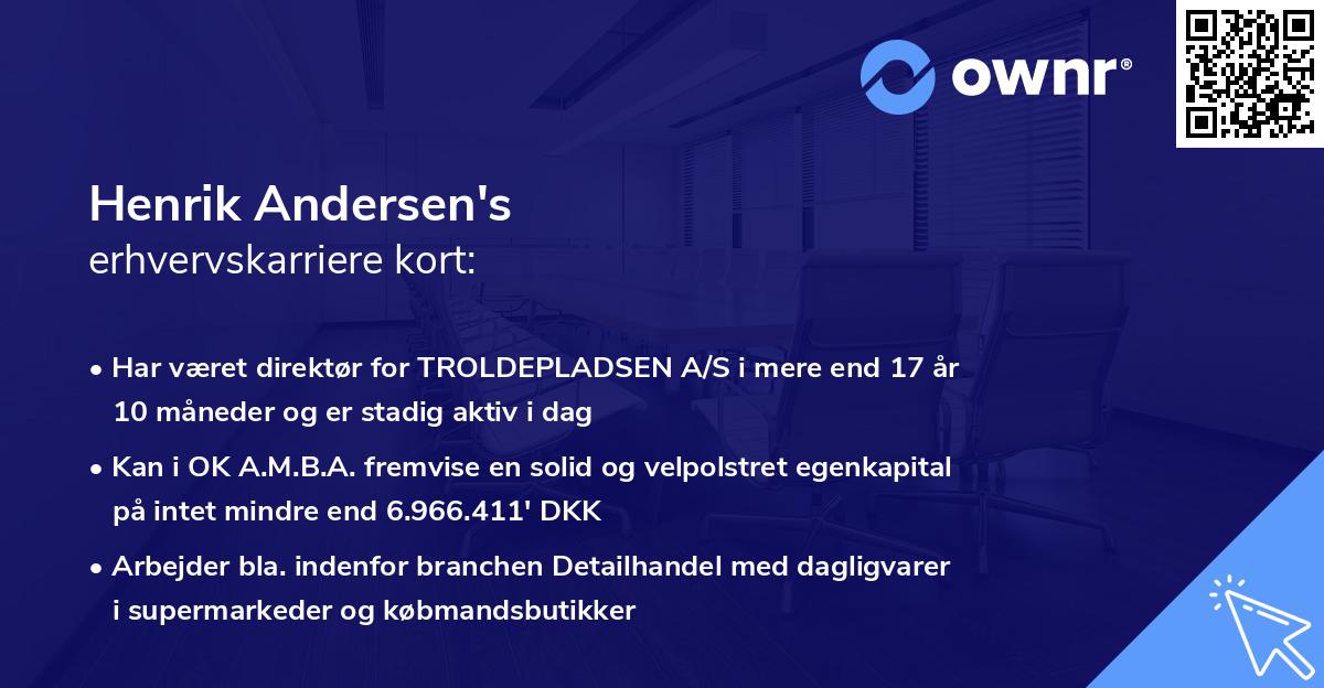 Henrik Andersen's erhvervskarriere kort