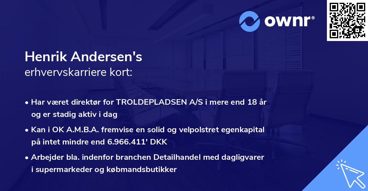 Henrik Andersen's erhvervskarriere kort