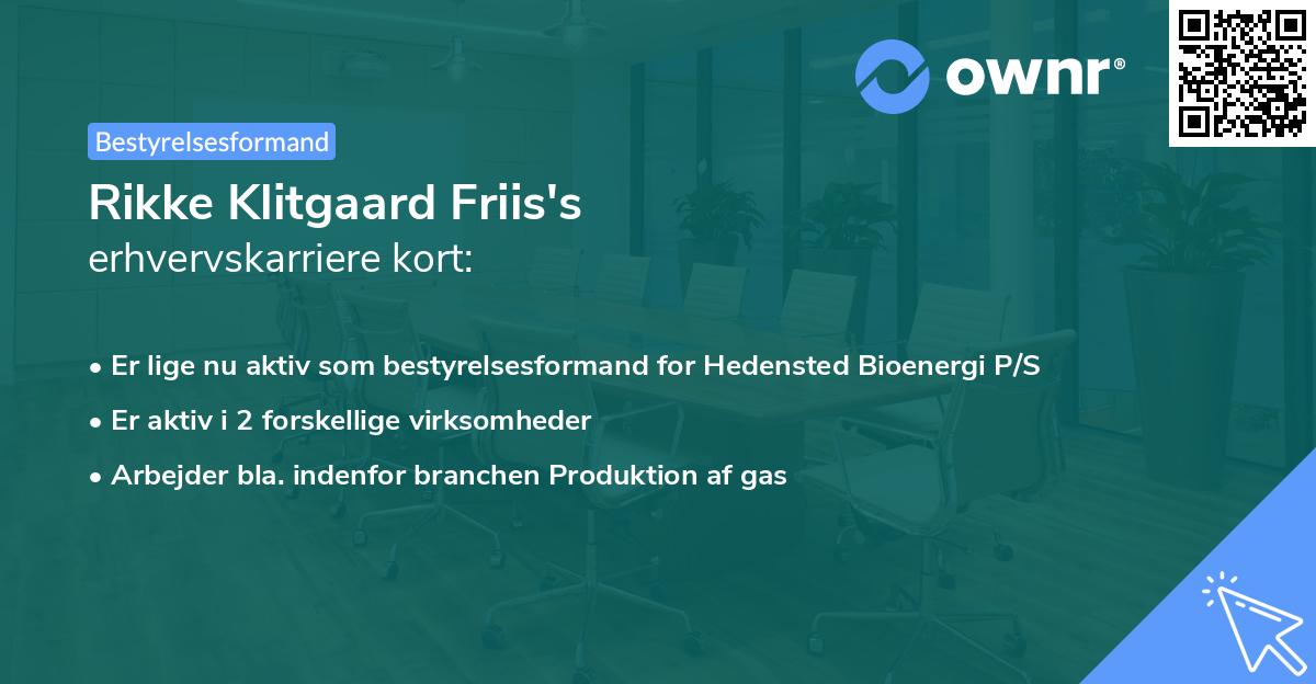 Rikke Klitgaard Friis's erhvervskarriere kort