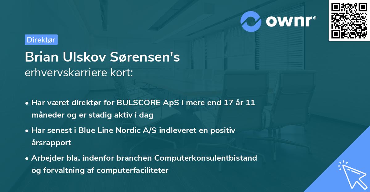 Brian Ulskov Sørensen's erhvervskarriere kort