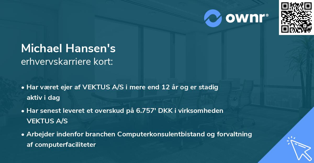 Michael Hansen's erhvervskarriere kort