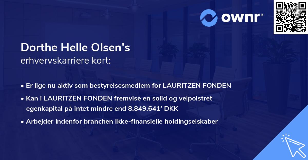 Dorthe Helle Olsen's erhvervskarriere kort