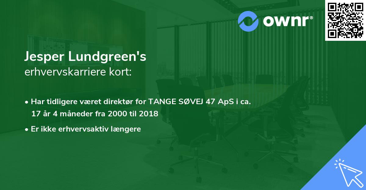 Jesper Lundgreen's erhvervskarriere kort