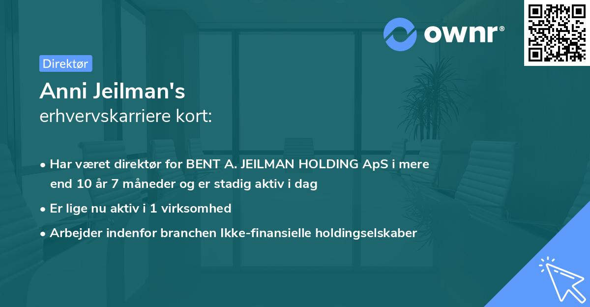 Anni Jeilman's erhvervskarriere kort
