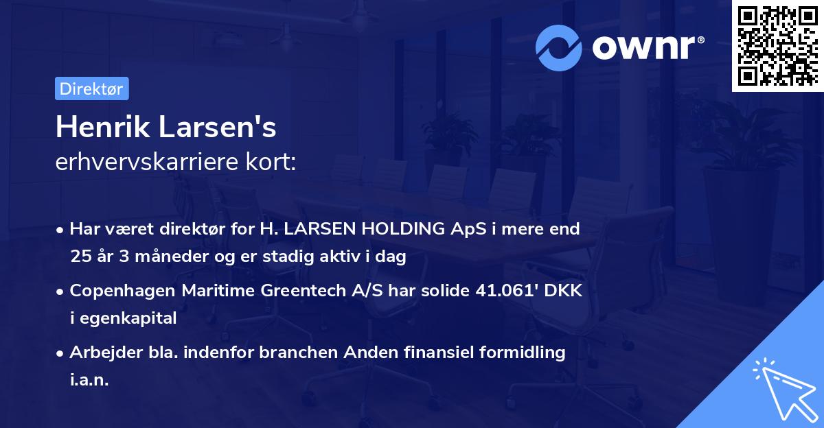 Henrik Larsen's erhvervskarriere kort