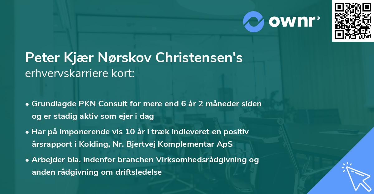 Peter Kjær Nørskov Christensen's erhvervskarriere kort