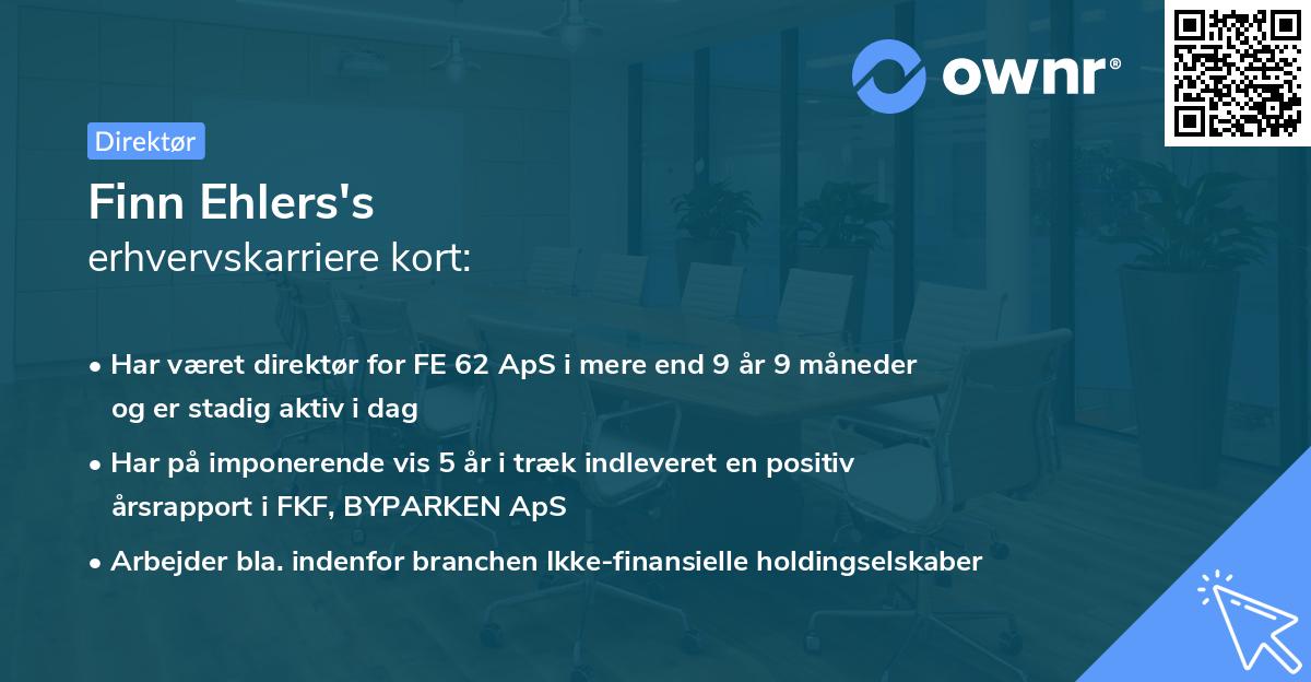 Finn Ehlers's erhvervskarriere kort
