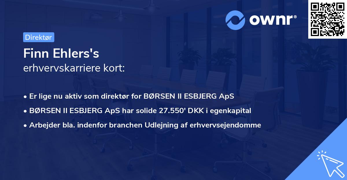 Finn Ehlers's erhvervskarriere kort