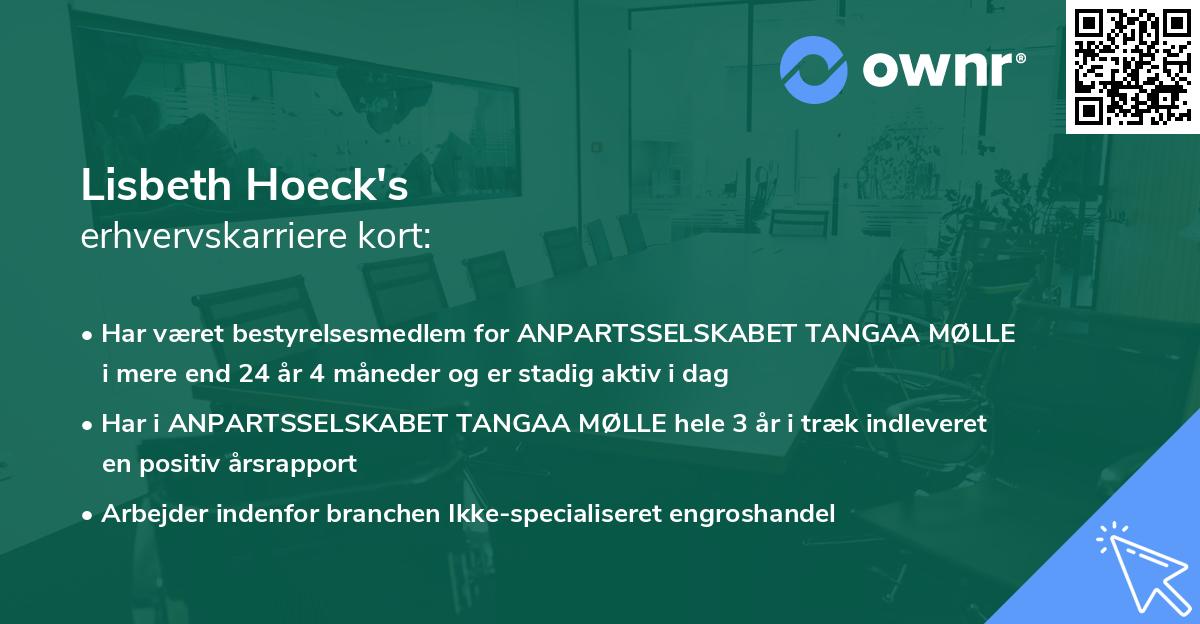 Lisbeth Hoeck's erhvervskarriere kort