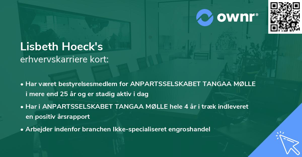 Lisbeth Hoeck's erhvervskarriere kort