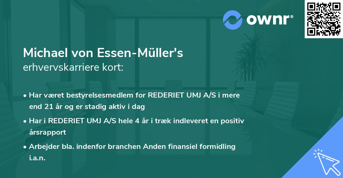 Michael von Essen-Müller's erhvervskarriere kort