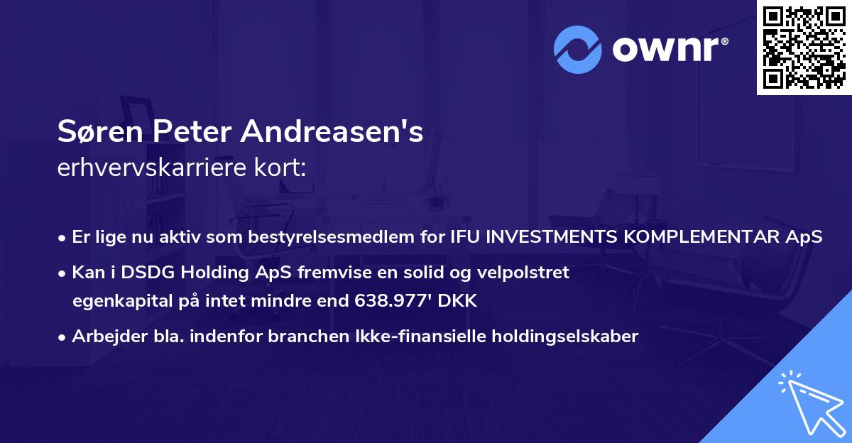 Søren Peter Andreasen's erhvervskarriere kort