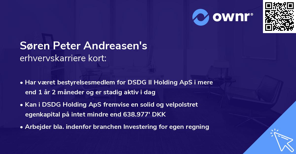 Søren Peter Andreasen's erhvervskarriere kort