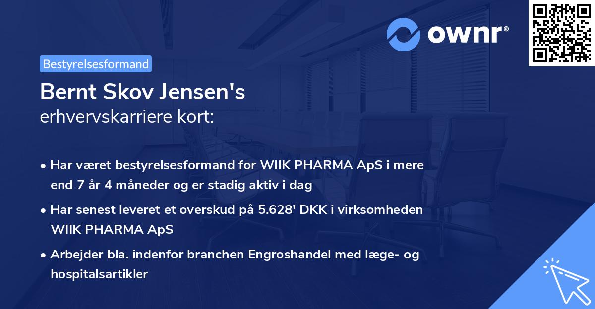 Bernt Skov Jensen's erhvervskarriere kort