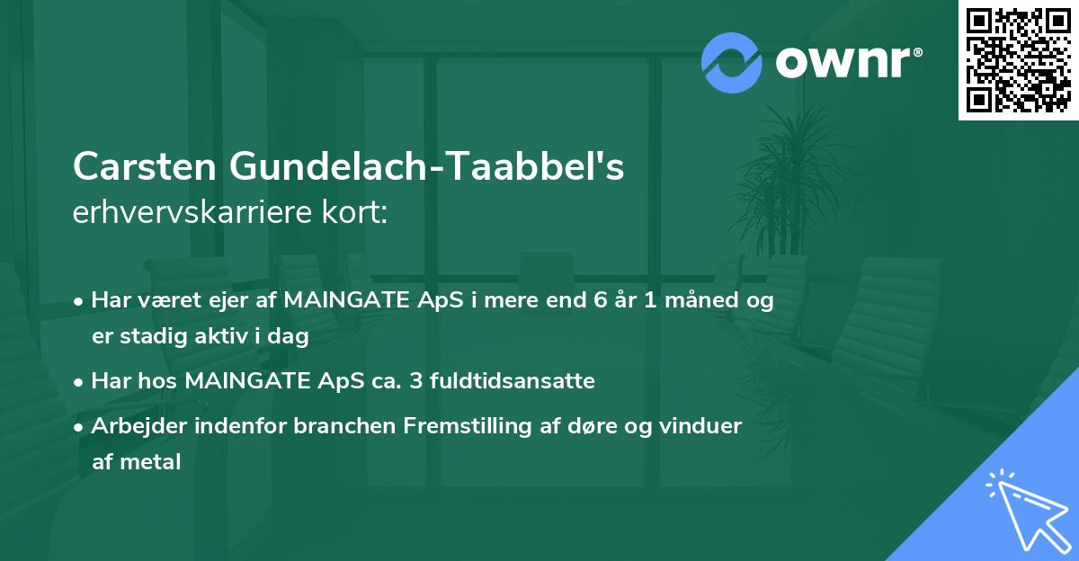 Carsten Gundelach-Taabbel's erhvervskarriere kort