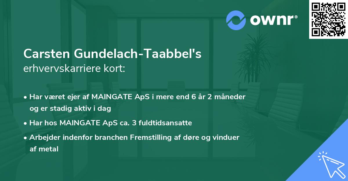 Carsten Gundelach-Taabbel's erhvervskarriere kort