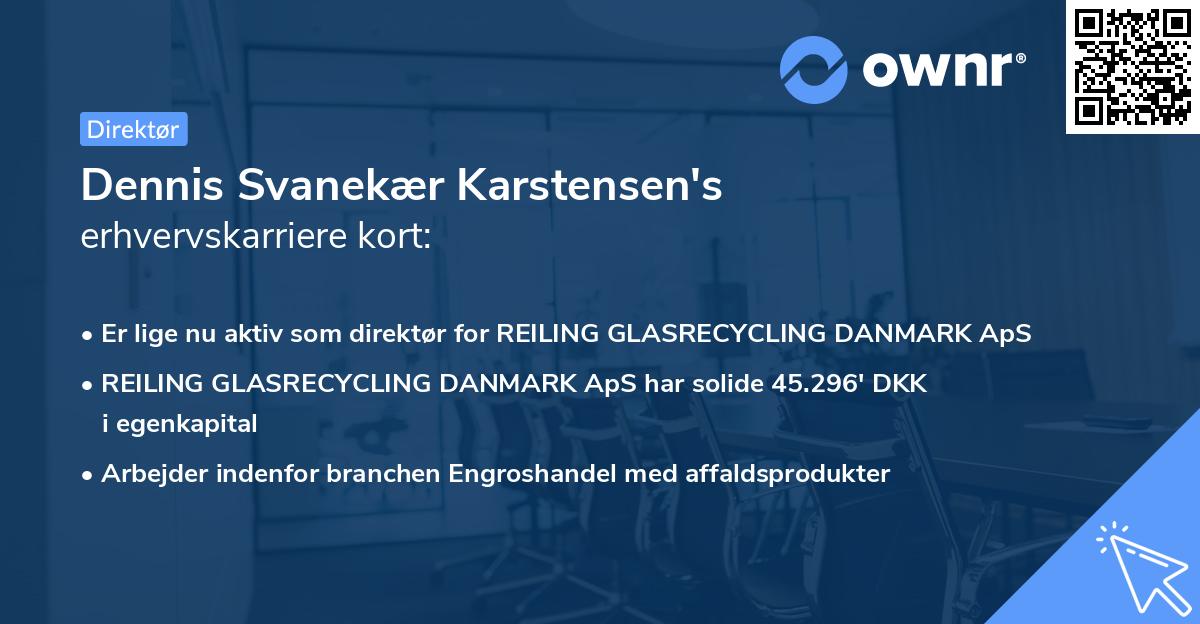 Dennis Svanekær Karstensen's erhvervskarriere kort