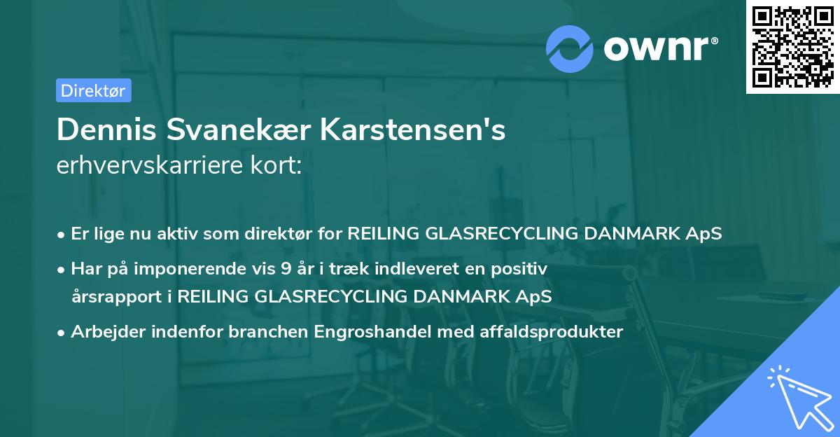 Dennis Svanekær Karstensen's erhvervskarriere kort
