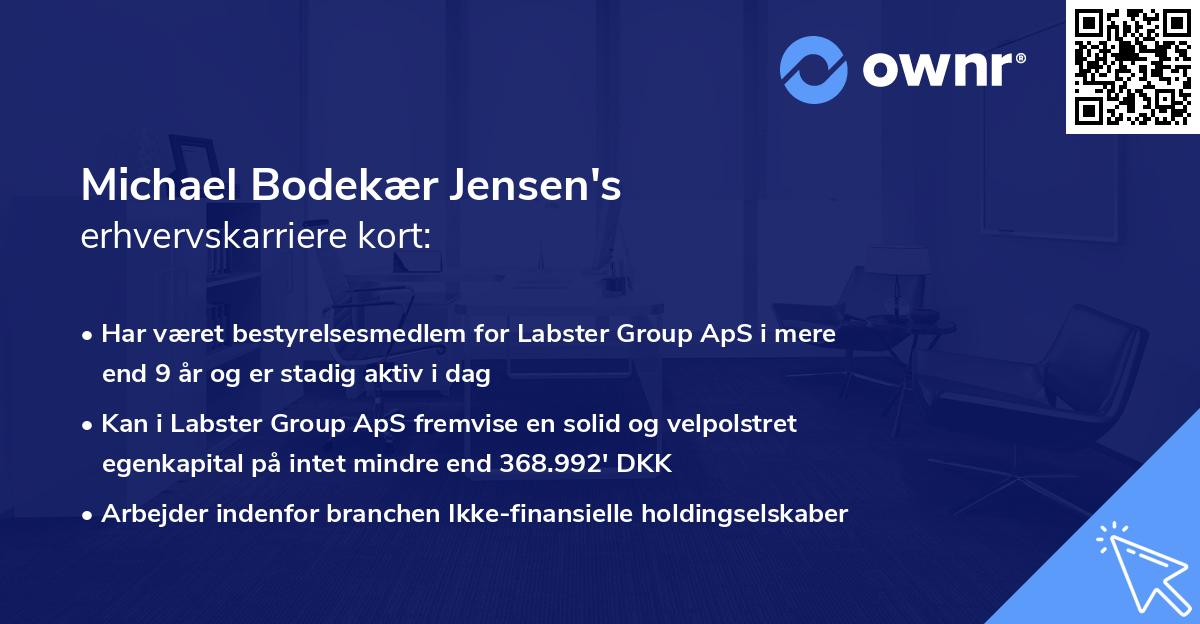 Michael Bodekær Jensen's erhvervskarriere kort