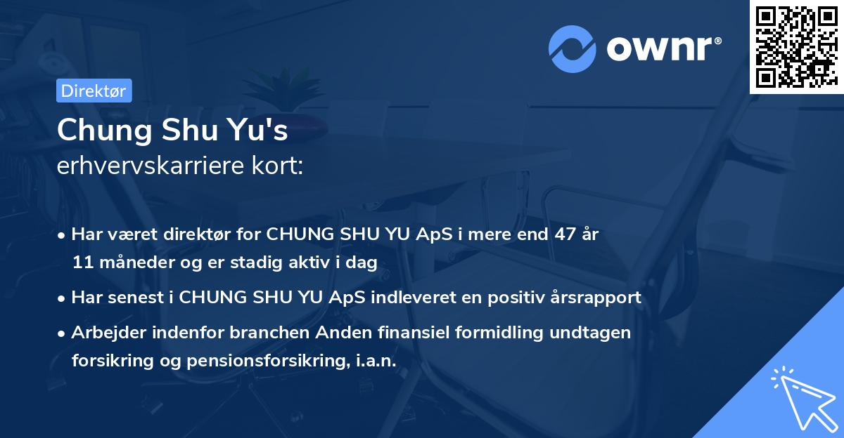 Chung Shu Yu's erhvervskarriere kort