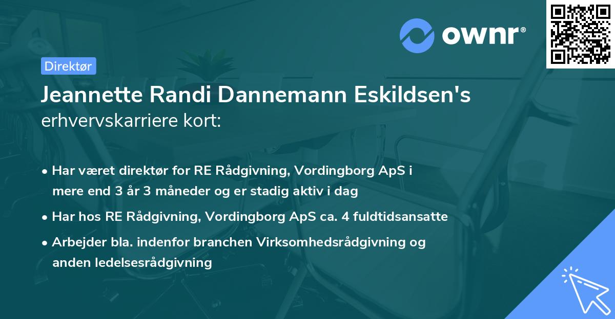 Jeannette Randi Dannemann Eskildsen's erhvervskarriere kort