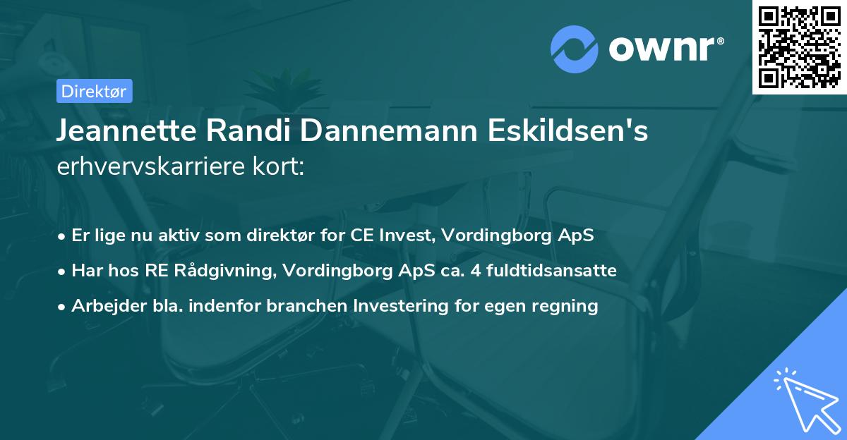 Jeannette Randi Dannemann Eskildsen's erhvervskarriere kort