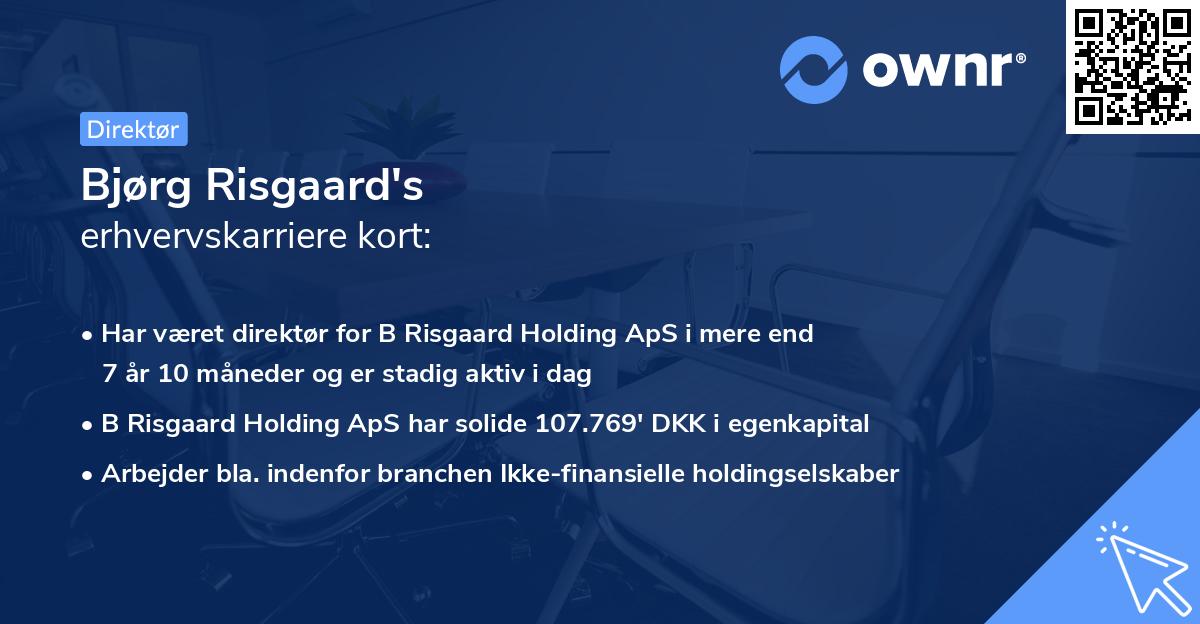 Bjørg Risgaard's erhvervskarriere kort