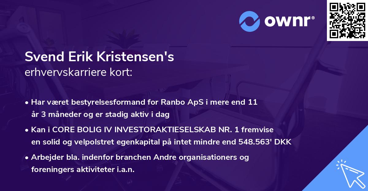 Svend Erik Kristensen's erhvervskarriere kort