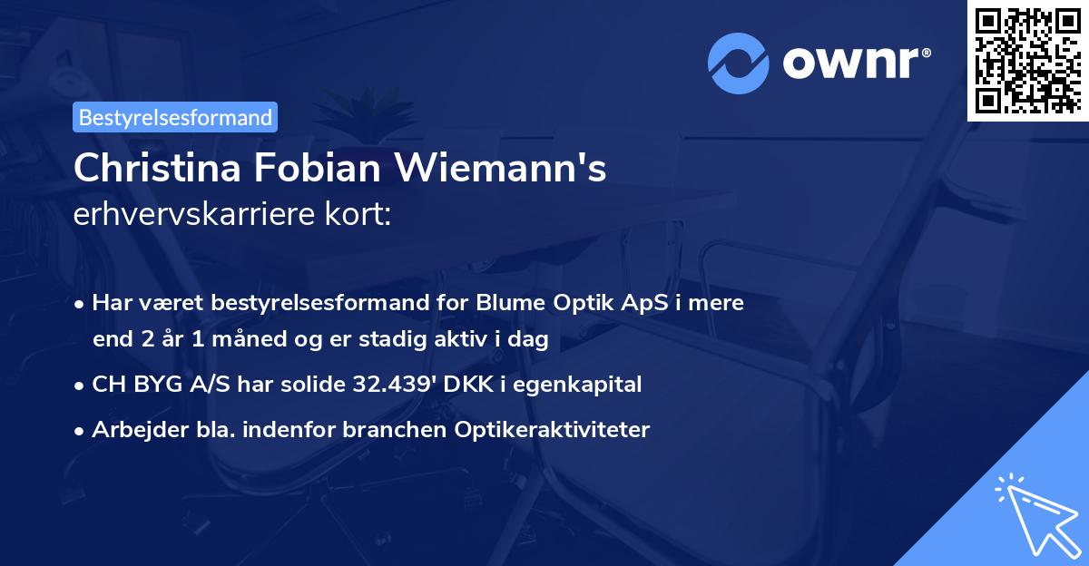 Christina Fobian Wiemann's erhvervskarriere kort