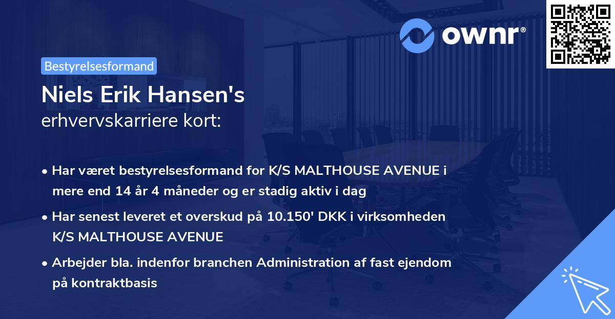 Niels Erik Hansen's erhvervskarriere kort