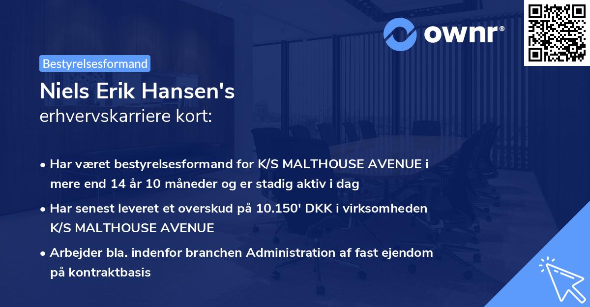 Niels Erik Hansen's erhvervskarriere kort